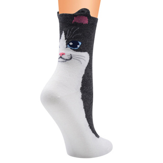 lgq calcetines de algodón con estampado de animales/calcetines cómodos para mujer