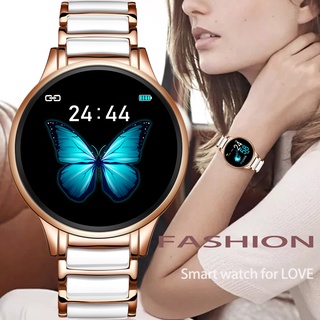 Smart Watch Rastreador de la aptitud de los deportes de la prenda impermeable de lujo de las mujeres del Smart Watch para el ios de Android, reloj elegante de la correa de cerámica