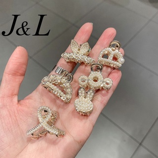 J&L delicado horquilla joyería linda perla geometría hueco conejo amor cuadrado flor Clip de pelo para las mujeres (5)