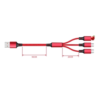 3 en 1 USB Cable de carga rápida Nylon tejido Mini portátil Simple para iPhone 7 8 X XS 11 Huawei P20 P30 Mate 30 pro (5)