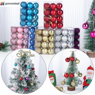 preventad 24 bolas de árbol de navidad de 30 mm, pequeña bola, árbol de navidad, bola de navidad, decoración de año nuevo, adorno para fiestas, colgantes de árbol, multicolor