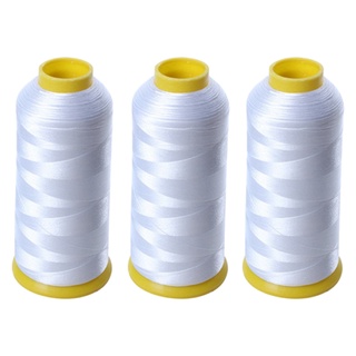 más fuerte 5000m conos hilo de bobina filamento poliéster 3 pack (blanco)