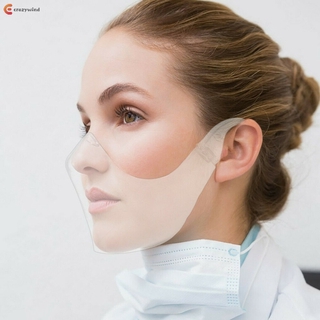 Máscara Duradera Cara Acrílica Seguridad Protector Facial Anti-Niebla Cubierta Boca Combinar Plástico Reutilizable Transparente (3)