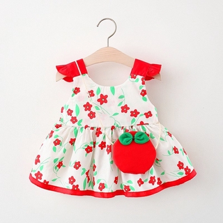 2021 spot niñas vestido ropa de niños nuevo lindo estampado floral falda liguero adecuado para niñas de 9 meses a 3 años de edad para enviar la misma bolsa de melocotón