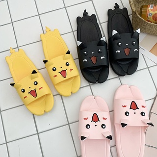 HL Sandalias y zapatillas mujer casa de verano interior Pikachu ins antideslizante casa baño baño pareja lindo n [ins]
