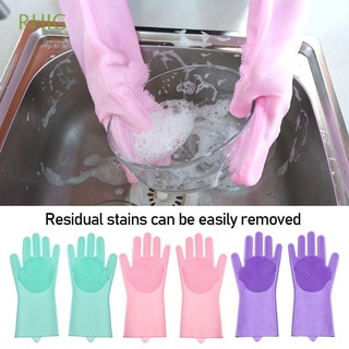 rhig 2 guantes de silicona multifunción para lavar platos, guantes de limpieza antideslizantes, reutilizables, para cocina, herramienta para el hogar, multicolor