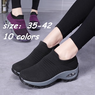 YOGO Xiaoyulu Nuevas Zapatillas De Deporte De Las Mujeres Zapatos De Correr Deportivos Plataforma De Moda Transpirable Cuñas Kasut Sukan Wanita