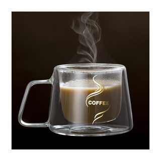 taza de café espresso taza de vidrio térmico doble pared alta borosilicato tazas