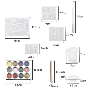 du moldes de resina de silicona/taza medidora/pendientes colgantes/herramientas para hacer joyas (6)