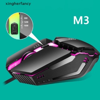 xfco m3 ratón usb con cable con retroiluminación arco iris dpi ratón para juegos nuevo