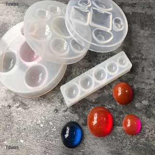 <Yuwan> Silicone Mold Jewelry Flat Round Oblate Cabochon Pendant Resin Mould Diy