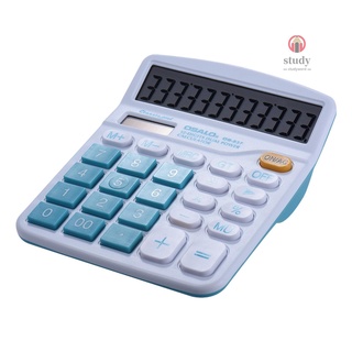 De mano colorido estándar función de escritorio calculadora electrónica Solar y batería de doble alimentación de 12 dígitos azul