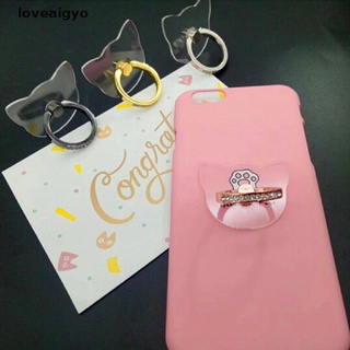 loveaigyo - soporte para teléfono transparente, anillo de mariposa, soporte de anillo de metal de 360 grados