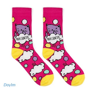 Doylm mujeres hombres novedad peinado algodón largo Crew calcetines divertidos letras Meow gato Hosiery regalos para cáncer sobreviviente quimio paciente