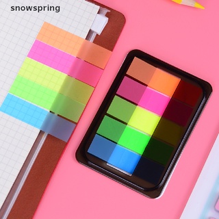 snowspring 100pc fluorescen transparente etiqueta engomada marcador memo banderas pestaña notas adhesivas co