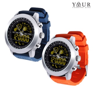 dx18 retroiluminación impermeable redondo analógico podómetro bluetooth smart watch pulsera (3)