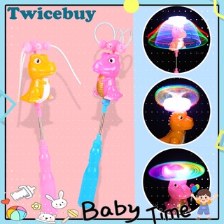 Twicebuy Kid Windmill Stick forma de cocodrilo música dinámica colorido niño giratorio brillante molino de viento palo para