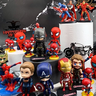 The avengers Marvel ring Batman Spiderman iron man juguetes muñeco De pastel Topper Figura (5)