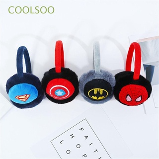 COOLSOO Soft Warm Earmuffs Captain America Ear Protection Ear Warmers Superman Plush Batman Spiderman Kids Gift