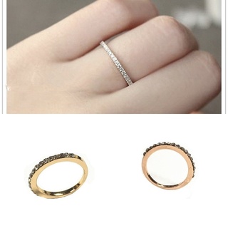 lindo anillo de diamantes de imitación de oro rosa elegante delgado brillante anillo de compromiso de boda banda de regalo anillos para las mujeres