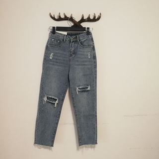 Cintura alta Jeans mujeres harén noveno agujero pantalones sueltos Casual Denim pantalones Pantalon