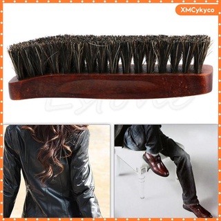 cepillo de limpieza para botas de zapatos, cepillos de pulido con mango de madera marrón (1)