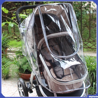 Plástico cochecito de bebé cubierta de lluvia Pushchair impermeable engrosamiento al aire libre parabrisas cubierta de polvo para cochecito
