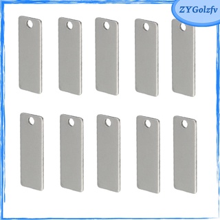 10x Rectangle Metal Hand Stamping Engraving Pendants Charms Jewelry Making (1)