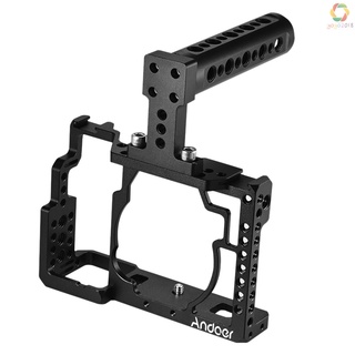 Andoer - jaula para cámara de aleación de aluminio, Kit de mango superior, película de Video, fabricación de estabilizadores para cámara Sony A7/A7R/A7S