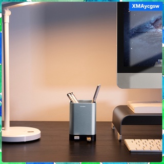 Vaso para lpices 4 puertos USB incorporados Aluminio para escritorio de (4)