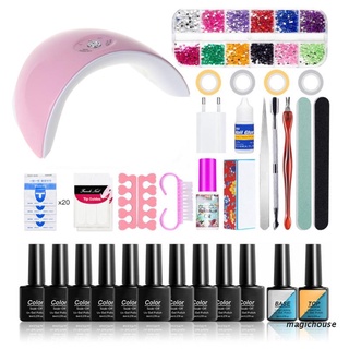 magichouse 52 pcs Nail Extension Gel Kit Gel Builder with 36w UV LED Nail Lamp Manicure Kit