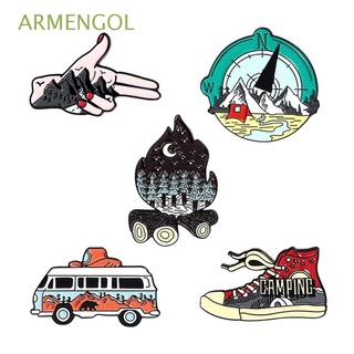 armengol único esmalte pin joyería de dibujos animados insignias de camping vida regalo de lona zapato ropa decoración bolsa broches mochilas solapa pin broche de metal (1)