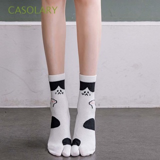 casolary cómodo de dos dedos calcetines lindo hosiery tabi calcetín animal hombres japonés de dibujos animados gato transpirable harajuku split toe calcetines