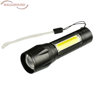 (Wal) Xpe+cob linterna LED recargable IPX4 3 engranajes ajustable antorcha eléctrica (1)