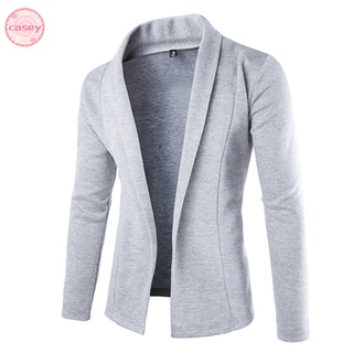 Mens Solid Blazer Cardigan Long Sleeve Casual Slim Fit Sweater Jacket Knit Coat (6)