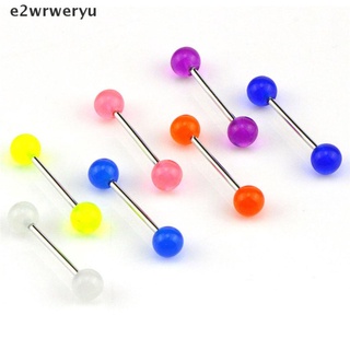 *e2wrweryu* 7PCS/Set Glow In The Dark Luminous Barbell Tongue Rings Body Piercing Jewelry hot sell
