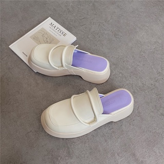 Sandalias y zapatillas para la ropa exterior de las mujeres 2021 verano nuevos mocasines de suela gruesa zapatos perezosos zapatos feos de Baotou half-drag Muller