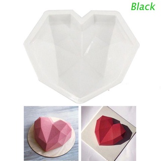 Negro 3D diamante amor corazón postre pastel molde Pop silicona arte Mousse hornear pastelería silicona debe molde decoración