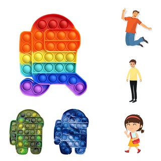 Rainbow Push Bubble Pops Fidget juguete sensorial para Autisim necesidades especiales Anti-estrés juego alivio del estrés Squish Pops It ONBXBNAOO (4)