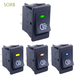 SORB Automobile Fog lamp switch LED Light Rocker switch Rocker Switch 2 Position 12V 35A 4 Pins Refitting ON-OFF/Multicolor