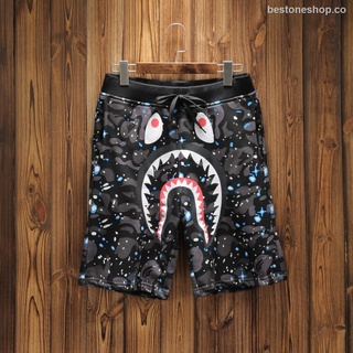 nueva mejor calidad luminoso mono bape tiburón camuflaje impresión mono cuatro estaciones hombres pantalones cortos sueltos hawaii