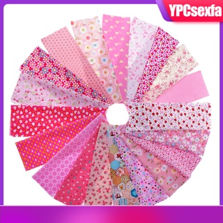 20 piezas de tela de algodón con estampado Floral rosa, para ropa de cama, 20 x 30 cm (6)