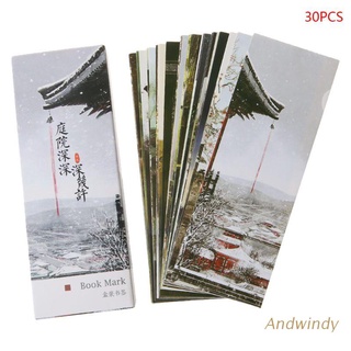 y 30pcs creativo estilo chino marcapáginas de papel pintura tarjetas retro hermoso marcador en caja regalos conmemorativos