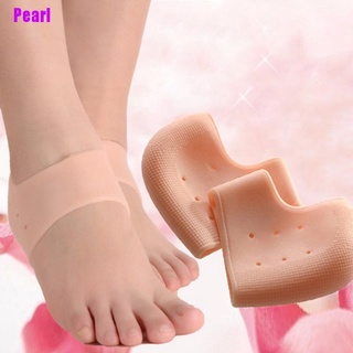 [Pearl] 1 par de calcetines Anti-Cracking Protector de talón cubierta de silicona dedo del pie calcetines cuidado de la piel