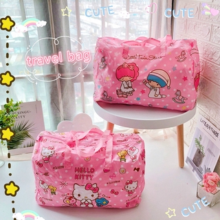 My Melody Hello Kitty Little Twin Stars dibujos animados lindo plegable bolsa de viaje de gran capacidad portátil bolsa de viaje multifuncional organizador de ropa