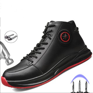 2021 hombres botas de invierno de acero dedo del pie zapatos de trabajo botas de seguridad masculinos Indestructible zapatos de seguridad botas de trabajo zapatos de cuero botas de seguridad