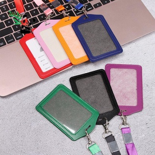 ANILLOS New Name Card Holders Office Supplies Bus ID Holders Card Sleeve Women Men Multi colored PU Leather Badge Case Protective Shell/Multicolor