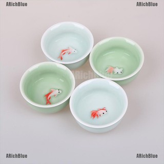 Arichblue taza de té de porcelana Celadon pescado taza de té tetera vajilla cerámica (1)