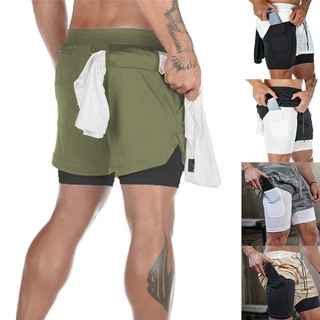 2020 Camo Running Shorts Men 2 In 1 Double-deck Quick Dry Gym Sport Shorts Fitness Jogging Workout Shorts Men Sports Short Pants