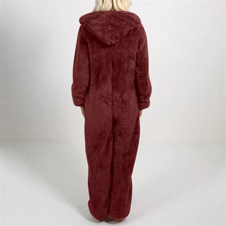 mujer manga larga con capucha mono pijamas casual invierno caliente rompe ropa de dormir (8)